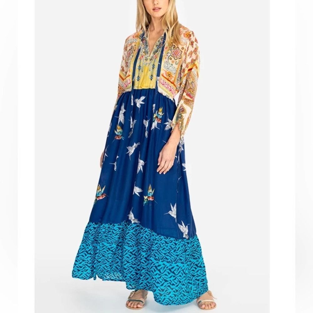 Johnny Was Maxi Cana Long Sleeve Dress